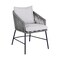 Armen Living Calica Outdoor Patio Dining Chair in Black Metal and Gray Rope 840254332294 - alternate 1